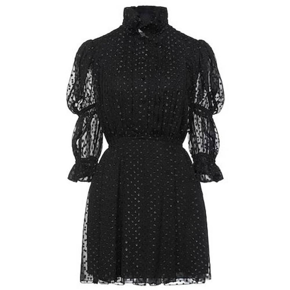 Philosophy Di Lorenzo Serafini Gathered Metallic Fil Coupe Georgette Mini Dress - Picture 2 of 15